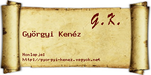 Györgyi Kenéz névjegykártya